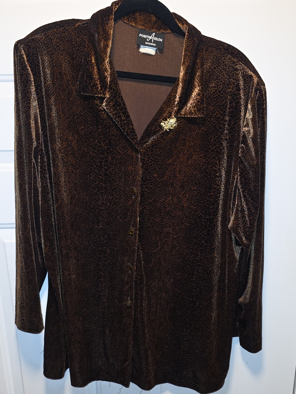 Positive Attitude Brown Velvet Blazer Jacket/Shirt